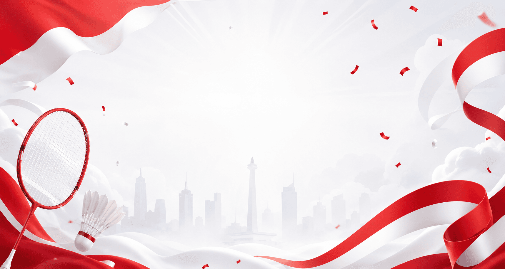 Ilustrasi HUT RI ke-81 – Badminton & Merah Putih